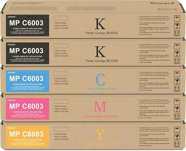 Main image of MP C6003 Toner Cartridge Set High Yield Black Cyan Magenta Yellow Toner Cartridge 5-Pack - OWRD Compatible 841849 841852 841851 841850 Toner Replacement for Ricoh Aficio MP C4503 C5503 C6003 Printer