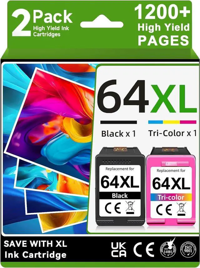 Main image of 64XL Ink Cartridges Black and Color Compatible for HP 64XL Ink Cartridge