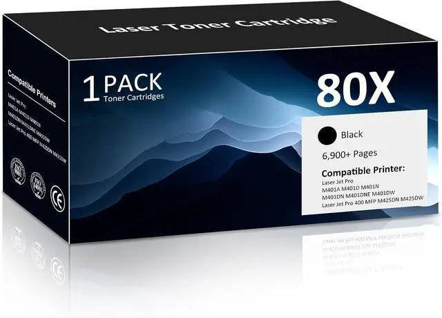 Main image of 80X High Yield Toner Cartridge Compatible for HP 80X CF280X 80A CF280A 1PK