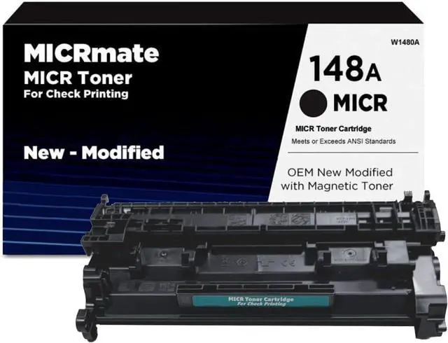 Main image of Brand W1480A OEM New Modified MICR Toner Cartridge for Check Printing for use in HP LaserJet Pro 4001 Printers - 148A MICR