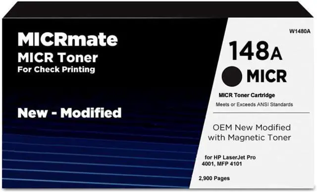 Alt view image 5 of 5 - Brand W1480A OEM New Modified MICR Toner Cartridge for Check Printing for use in HP LaserJet Pro 4001 Printers - 148A MICR