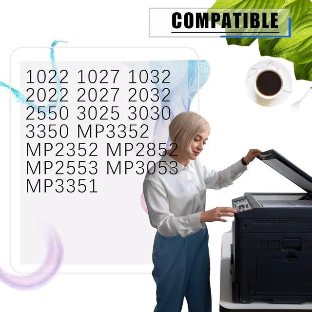 Alt view image 2 of 7 - MP2220D Compatible Toner Cartridge Replacement for Ricoh High Yield Compatible 1022 1027 1032 2022 2027 2032 2550 3025 3030 3350 MP3352 MP2352 MP2852 MP2553 MP3053 Printers (2-Pack Black)