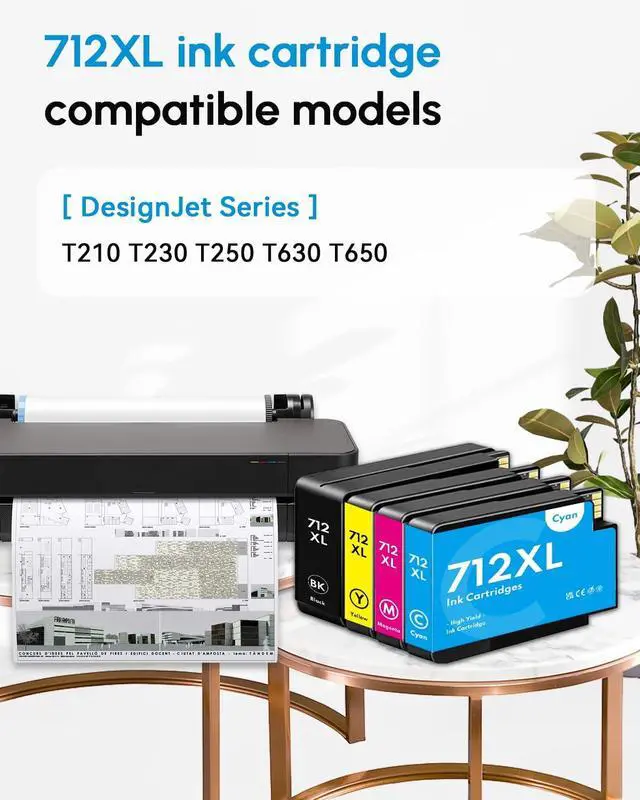 Alt view image 2 of 7 - 712XL Ink Cartridges Compatible Replacement for HP 712XL 712 Ink