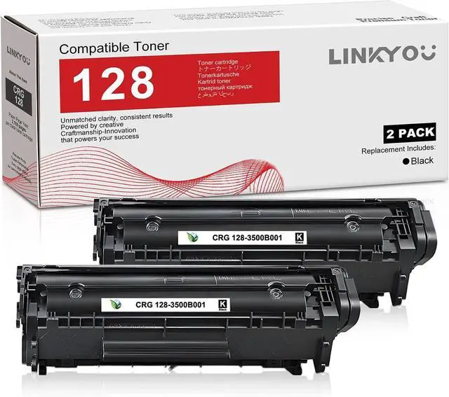 Main image of 128 Toner Cartridge : 2 Pack Black CRG 128 Replacement for Canon 128 Toner Cartridge for ImageCLASS D530 D550 MF4770N MF4890DW MF4880DW LBP6230DW MF4450 MF4570DN Faxphone L100 L190 Printer