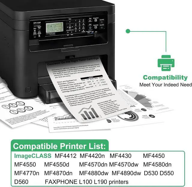 Alt view image 3 of 6 - 128 Toner Cartridge : 2 Pack Black CRG 128 Replacement for Canon 128 Toner Cartridge for ImageCLASS D530 D550 MF4770N MF4890DW MF4880DW LBP6230DW MF4450 MF4570DN Faxphone L100 L190 Printer