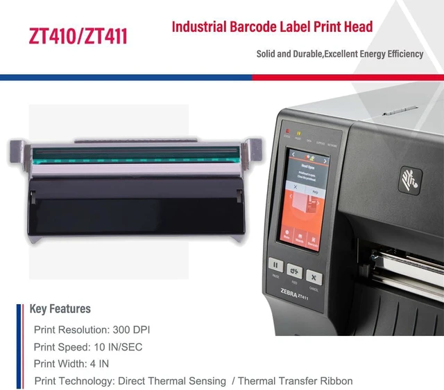 Alt view image 5 of 7 - P1058930-010 - Thermal Label Print Head for Zebra ZT411 ZT410 Barcode Printer 300DPI Printhead