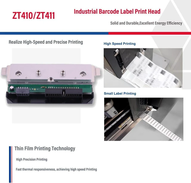 Alt view image 6 of 7 - P1058930-010 - Thermal Label Print Head for Zebra ZT411 ZT410 Barcode Printer 300DPI Printhead