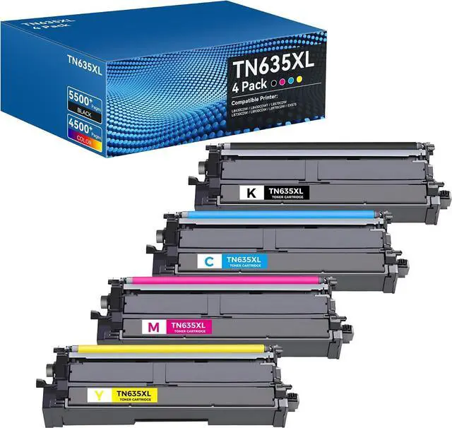 Main image of TN635XL Toner 4 Pack Replacement for Brother TN-635XL TN-635XXL High Yield