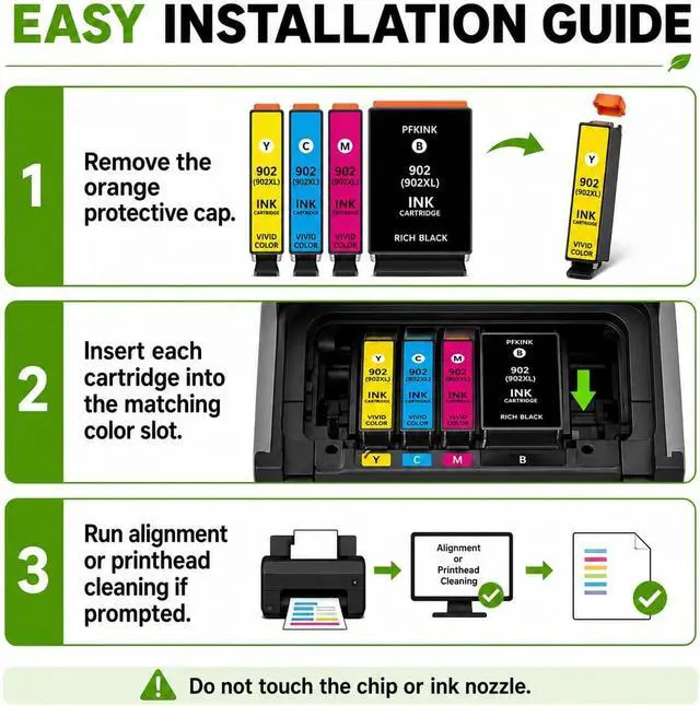 Alt view image 6 of 7 - 902XL Black Ink Cartridge 2 Pack Replacement for HP 902XL 902 Ink Cartridges for HP Printers, Compatible with OfficeJet Pro 6978 6968 6970 6975 6960, OfficeJet 6958 6950 6954 6951