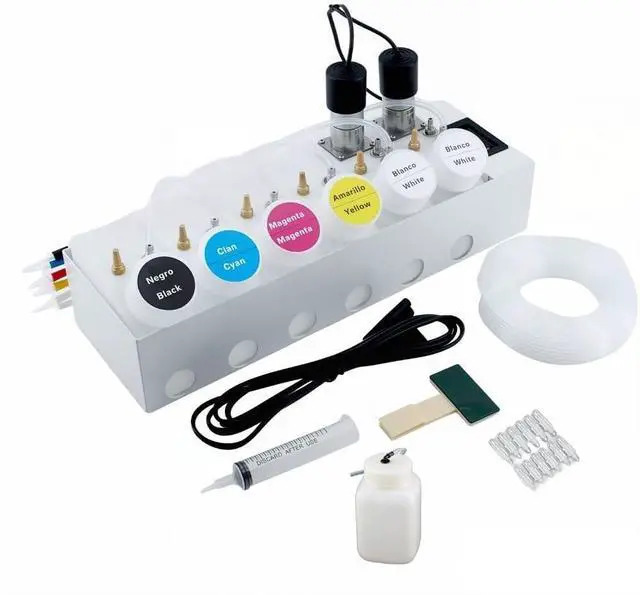 Main image of DTF CISS Kit for ET-8550 L1800 L805, Dual White Tank Auto Stirrer