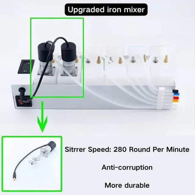 Alt view image 4 of 6 - DTF CISS Kit for ET-8550 L1800 L805, Dual White Tank Auto Stirrer