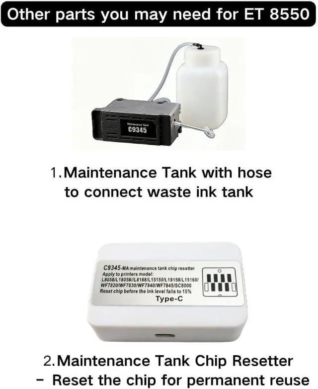Alt view image 6 of 6 - DTF CISS Kit for ET-8550 L1800 L805, Dual White Tank Auto Stirrer