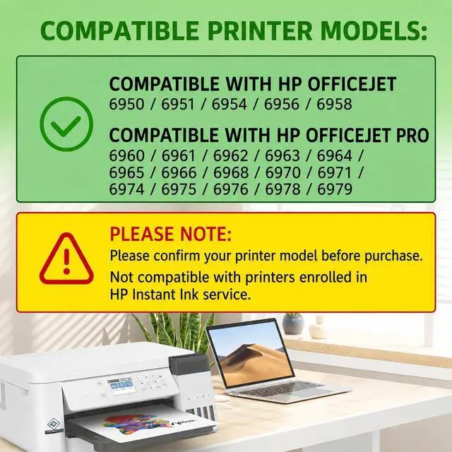 Alt view image 2 of 7 - 902XL Ink Cartridges for HP Printers, 4 Pack Replacement for HP 902 XL, Black Cyan Magenta Yellow, for OfficeJet Pro 6978 6968 6974 6975 6960 6951 6954 6956 6958