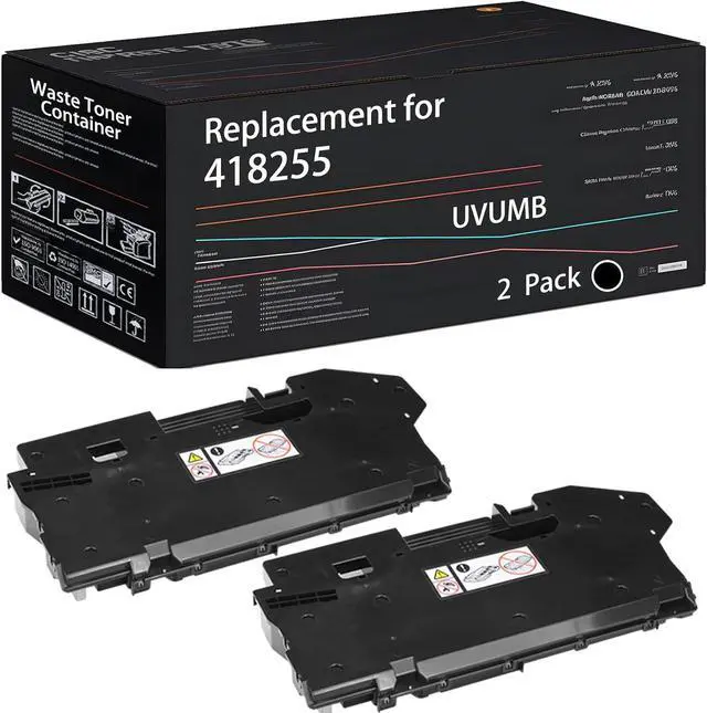 Main image of Compatible with Ricoh 418255 Waste Toner Container Work for Ricoh IM C530FB Printers, with Chip, High Yield 30000 Pages, High-Definition Printing (2-Pack Black)