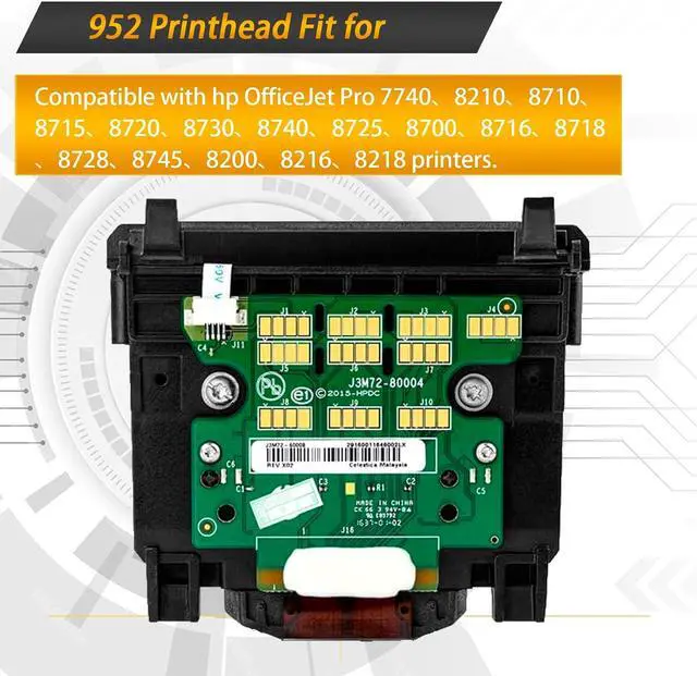 Alt view image 2 of 5 - 952 Printhead Fit for HP officejet pro 7740 8710 8715 8720 8725 8730 8740 Printer, Replacement 952 953 954 955 Printhead (with chip)