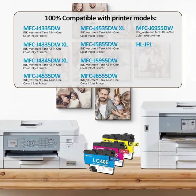 Alt view image 2 of 6 - LC406 LC4063PKS LC406CS LC406MS LC406YS 3-Pack Color Ink Cartridges LC 406 for Brother Printer MFC-J4335DW MFC-J4345DW MFC-J4535DW MFC-J5855DW MFC-J5955DW MFC-J6555DW MFC-J6955DW HL-JF1