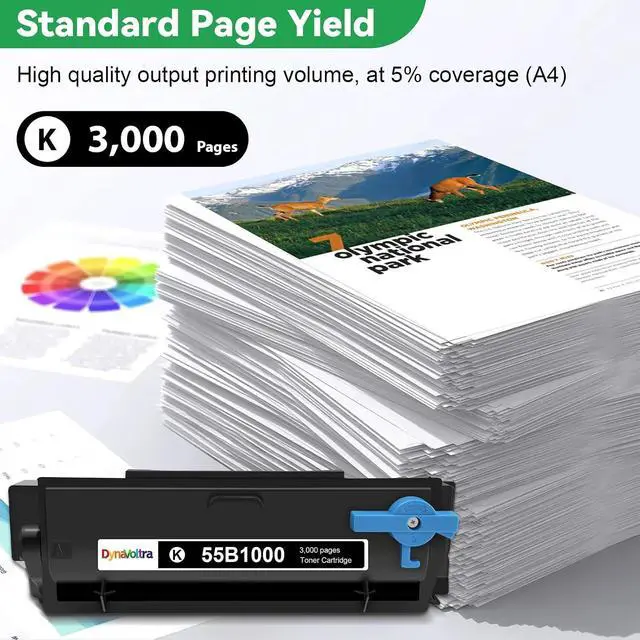 Alt view image 3 of 5 - 55B1000 Black Toner Cartridge(3,000 Pages)55B1H00 MS331 Toner With Chip