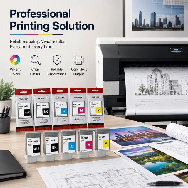 Alt view image 4 of 7 - PFI120 Ink cartridges Compatible TM-300 Ink Replacement for Canon PFI-120