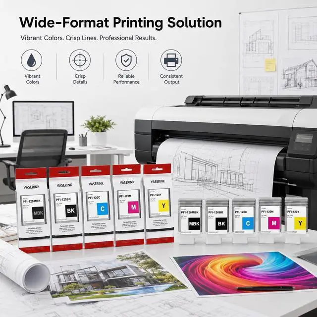 Alt view image 6 of 7 - PFI120 Ink cartridges Compatible TM-300 Ink Replacement for Canon PFI-120