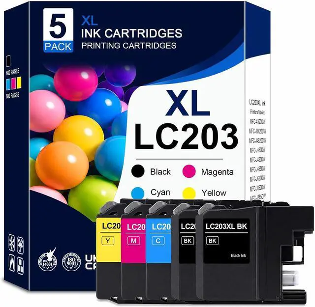 Main image of LC203 XL Ink Cartridges High Yield Replacement for Brother LC203 LC201 Ink