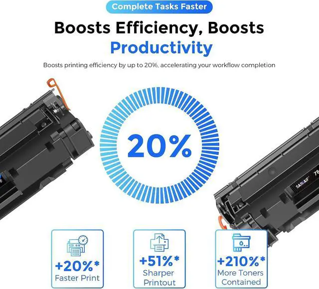 Alt view image 4 of 7 - 78A CE278A Toner Cartridges Black (2-Pack) High-Yield Pages Compatible for hp 78A CE278A Work with HP LaserJ Pro P1560 P1566 P1606 P1606dn MFP M1536 M1536dnf M1537dnf M1538dnf M1539dnf Printers