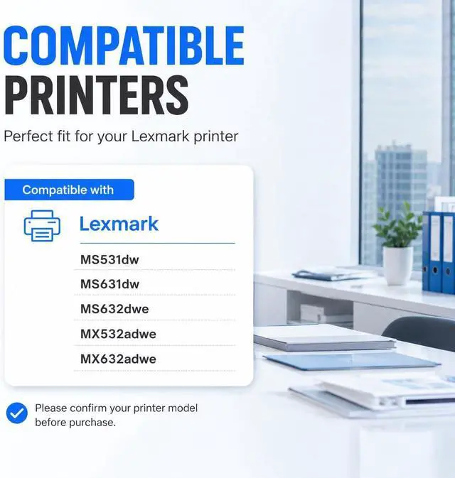 Alt view image 2 of 7 - 66S1000 Black Toner Cartridge for Lexmark 66S1000 MS531 MS631 MS632