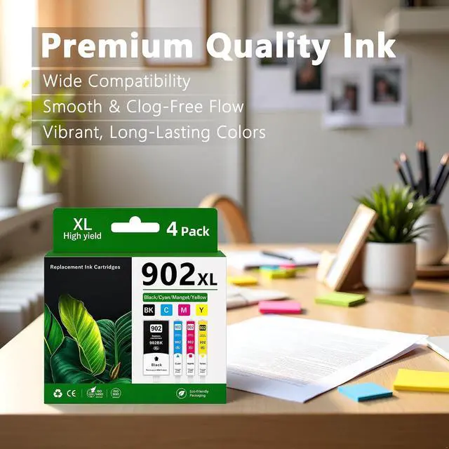 Alt view image 4 of 7 - 902XL Ink Cartridge Combo Pack, Black Cyan Magenta Yellow, 4 Pack