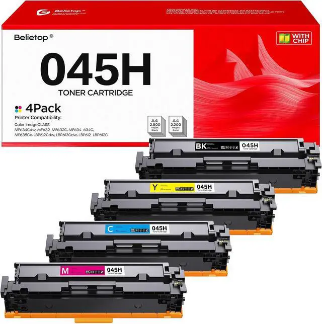 Main image of 045H Toner Cartridge 4 Pack High Yield Replacement for Canon CRG-045H 045 H