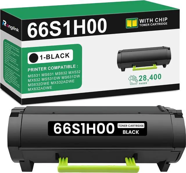 Main image of 66S1H00 Black Toner Cartridge with New Chip, 1-Pack, 28,400 Pages