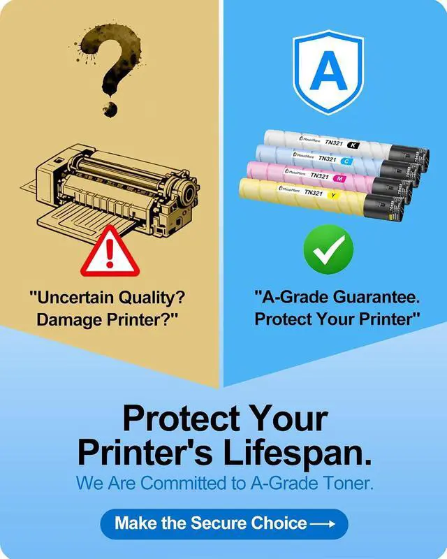Alt view image 2 of 7 - MasaiMara TN321 TN-321 TN321K TN321C TN321M TN321Y Toner Cartridges for Konica Minolta bizhub C224 C284 C364 C224e C284e C364e C7822 C7828 C7822e C7828e Printer (Black Cyan Magenta Yellow, 4-Pack)