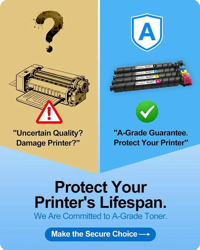 Alt view image 2 of 7 - MasaiMara High Capacity TK-8377 TK8377 Compatible Toner Cartridges Replacement for Kyocera TASKalfa 3554ci Printer (Black TK-8377K , Cyan TK-8377C , Magenta TK-8377M , Yellow TK-8377Y , 4-Pack)