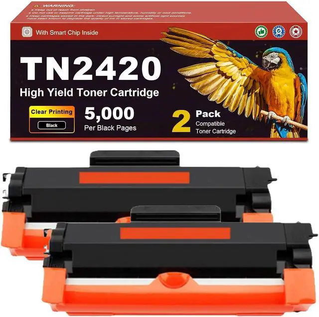 Main image of Compatible Toner Cartridge TN2420 TN-2420 TN 2420, for Brother DCP-L2510D DCP-L2530DW DCP-L2550DN HL-L2310D HL-L2350DW HL-L2370DN HL-L2370DW MFC-L2750DW Printers, 5,000 Page Yield 2-Pack