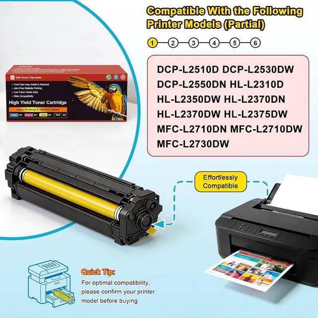 Alt view image 2 of 7 - Compatible Toner Cartridge TN2420 TN-2420 TN 2420, for Brother DCP-L2510D DCP-L2530DW DCP-L2550DN HL-L2310D HL-L2350DW HL-L2370DN HL-L2370DW MFC-L2750DW Printers, 5,000 Page Yield 2-Pack