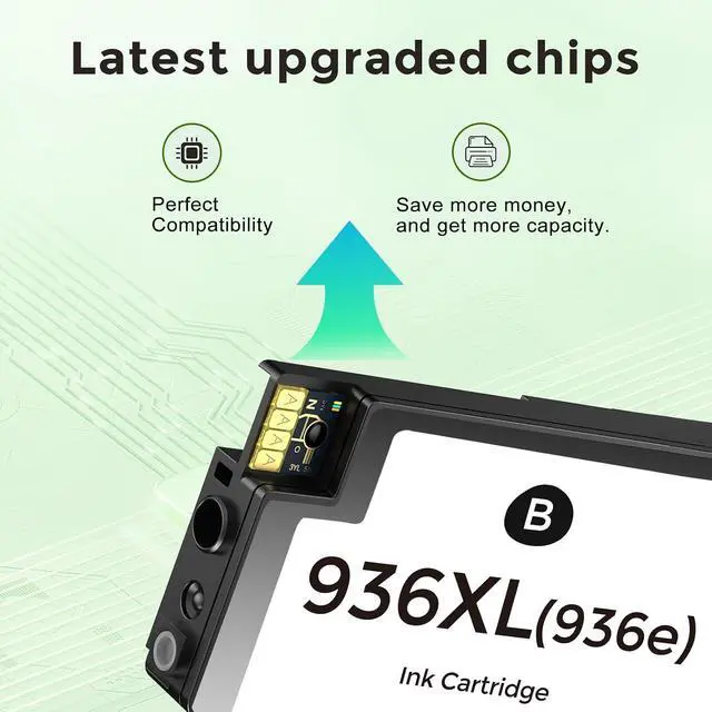 Alt view image 5 of 7 - 936 936XL Ink Cartridges Combo Pack Replacement for HP 936e 936 XL Ink Cartridges for HP printers OfficeJet Pro 9125e 9120e 9135e 9730e 9130e 9122e 9110b 9130b (Black Cyan Magenta Yellow) for HP936