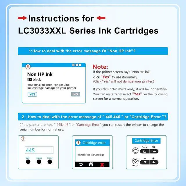 Alt view image 7 of 7 - Replacement for Brother LC3033XXL BK/C/M/Y Ink Cartridges (4 Pack)