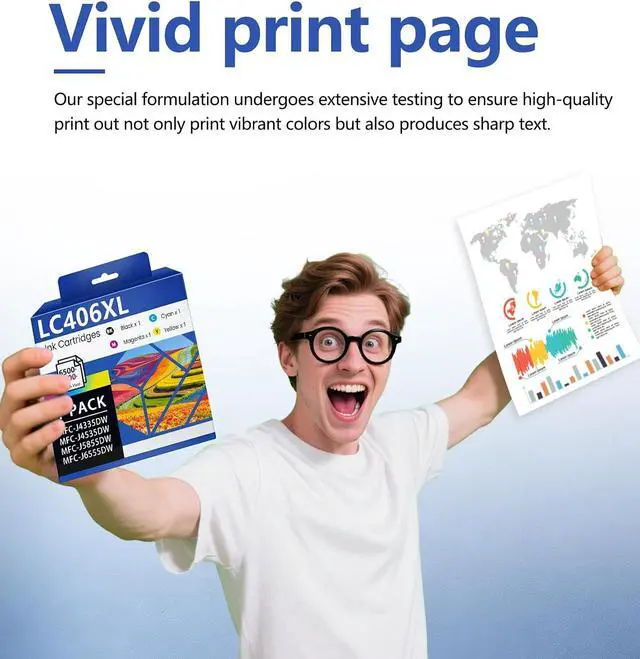 Alt view image 5 of 7 - LC406XL LC406 Ink Cartridges High Yield 4 Pack