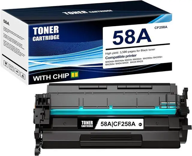 Main image of 1-Pack Black 58A CF258A Toner Cartridge: Compatible 58A CF258A Replacement for HP M404dn M404dw M404n M406dn M428fdw M428fdn M428dw M404-M405 Series M428-M429 Series Printer