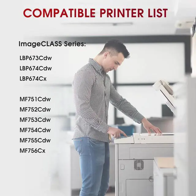 Alt view image 3 of 7 - 069 4-Pack Toner Cartridges - Black, Cyan, Magenta, Yellow Toner Replacement for Canon 069 Toner Cartridges Compatible with Canon Color imageCLASS LBP674Cdw, MF751Cdw, MF753Cdw Printer