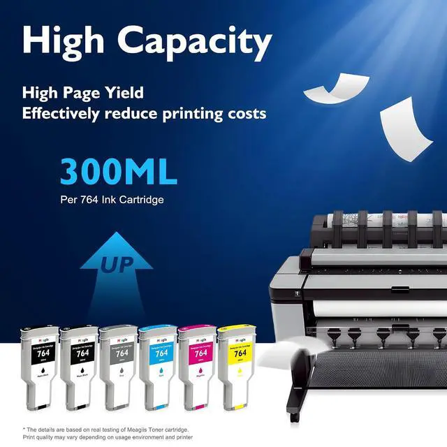 Alt view image 3 of 7 - 764 Ink Cartridges 300ML with Chip High Capacity Replacement for HP