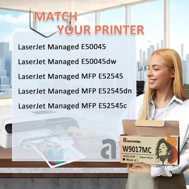 Alt view image 2 of 7 - W9017MC Toner Cartridge with Chip Replacement Cartridge for HP Laserjet Managed E50045 E50045dw MFP E52545 E52545dn E52545c Printers, 1 Black(23,000 Pages)