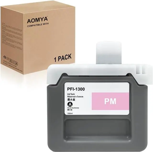 Main image of Aomya 330ML PFI-1300 Ink Cartrigde PFI1300PM Compatible with Canon PFI-1300 Ink Tank for imagePROGRAF PRO-2000 PRO-2100 PRO-4000S PRO-4100 PRO-6000S PRO-6100 Printer (Photo Magenta,0816C001AA)