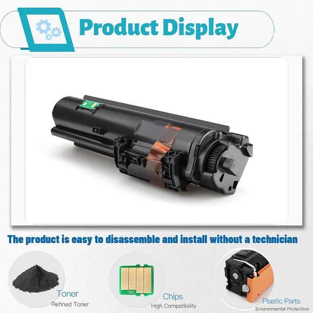 Alt view image 4 of 7 - TK-1252 Compatible Black Toner Cartridge Replacement for Kyocera ECOSYS MA3500x MA3500wfx PA3500x PA3500wx 1T0C3H0US0 (1-Pack Black)