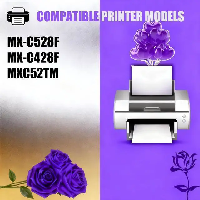 Alt view image 2 of 7 - MX-C52TB MX-C52TC MX-C52TM MX-C52TY Toner Cartridges Compatible for Sharp MX-C528F MX-C428F MXC52TM Printers, High Yield 35000 Pages, Vivid Colors and Clear Printing (1 Pack Yellow)