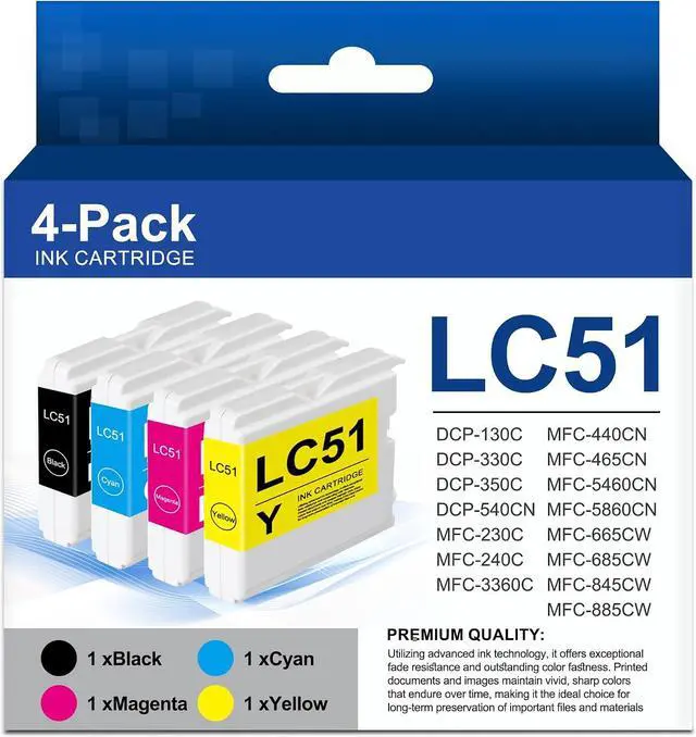 Main image of LC51 Ink Cartridges Compatible for Brother MFC-240C MFC-440CN