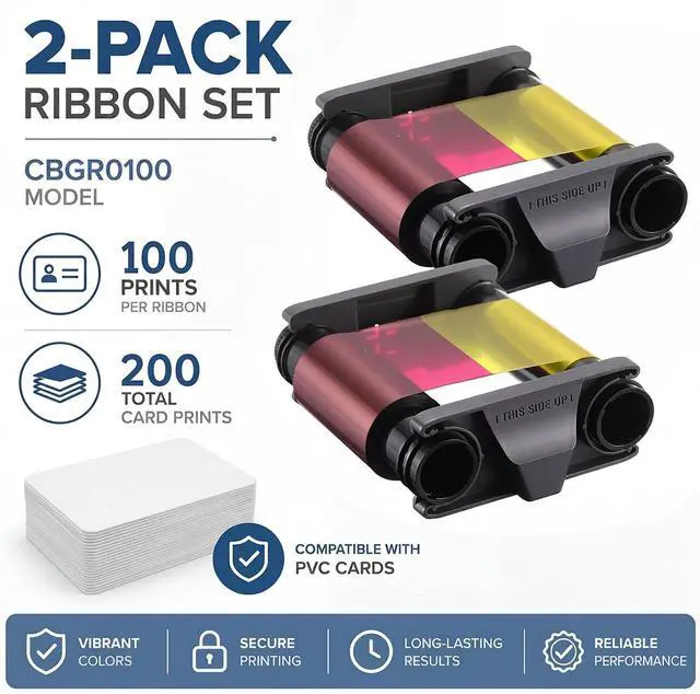 Alt view image 2 of 6 - CBGR0100 Color Ribbon Compatible with Badgy 100/200