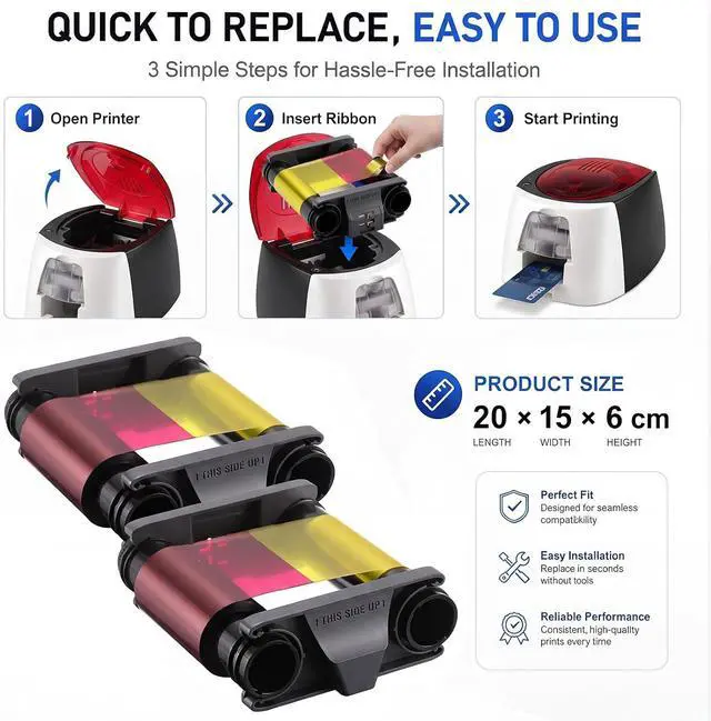 Alt view image 3 of 6 - CBGR0100 Color Ribbon Compatible with Badgy 100/200