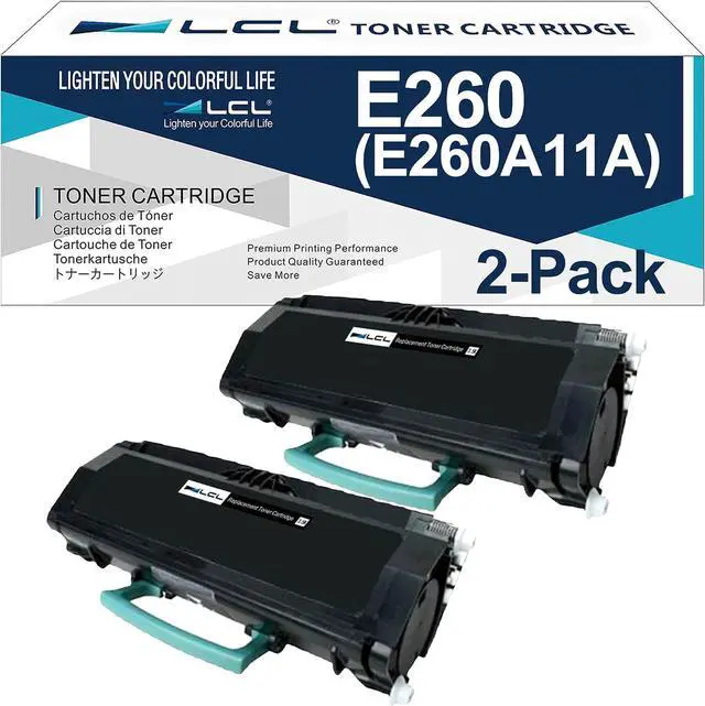 Main image of LCL Compatible Toner Cartridge Replacement for Lexmark E260A21A E260 E260d E260dn E260dtn E260dt E360 E360dn E360dtn E360d E460 E460dn E460dw E462dtn E462 E460d E460dtn (2-Pack Black)