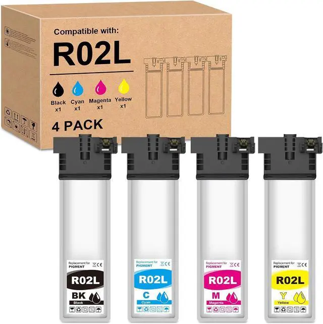 Main image of Remanufactured R02L Ink Cartridge Compatible with R02L120 R02L220 R02L320 R02L420 R02 Replacement for Workforce Pro ET-8700 (4 Pack,1Black 1Cyan 1Magenta 1Yellow)