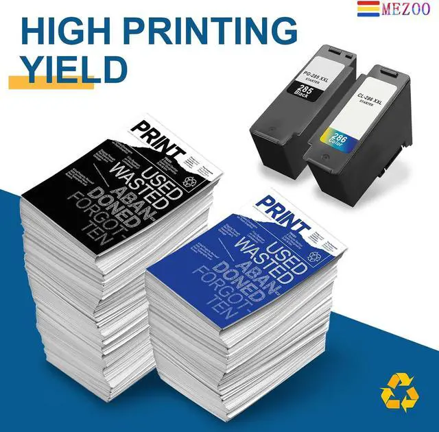 Alt view image 3 of 6 - MEZOO PG-285XXL CL-286XXL Ink Cartridge Large Capacity Replacement for Canon PG285 CL286 PG-285XL CL-286XL Ink Cartridges Compatible for Canon TS7720 TS7722 TR7820 Printer Ink (2-Pack)