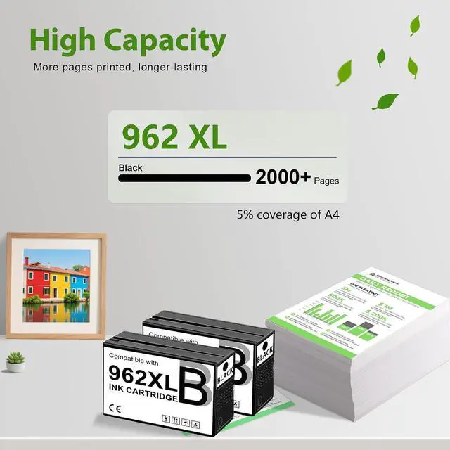 Alt view image 3 of 7 - 962XL Black Ink Cartridge for OfficeJet Pro 9010 9015 9015e 9025e
